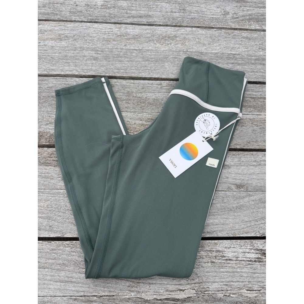 Vuori AllTheFeels Corset Legging Agate Green White Women's Small NWT